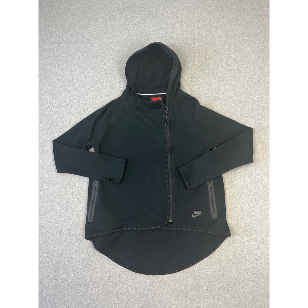 Nike Sportswear Tech Fleece Cape Jacket Womens M Black Hooded 669613-010